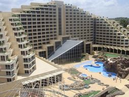 panoramic view of the hotel in israel on a sunny day