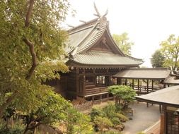 asia temple in the mountains of japan