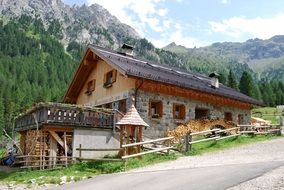 mountain cabin in summer