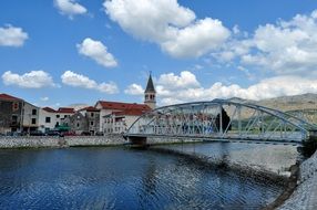 view of the bridge in opuzen, croatia