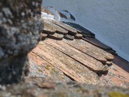 weathered roofing