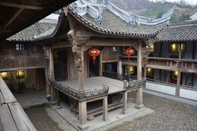 hall in a traditional farmhouse in Zhejiang