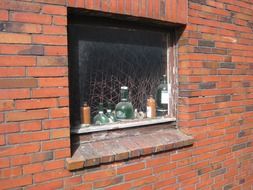 window wall with bottles