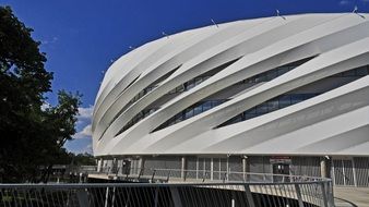 Architecture of the modern stadium in Debrecen