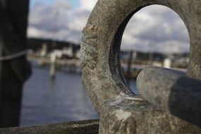 anchor and chain in a port