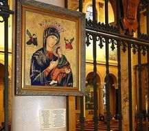 prayer icon inside the temple