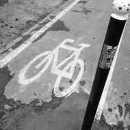 track bicycle sign on the asphalt