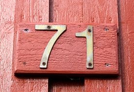 number 71 on facade close-up