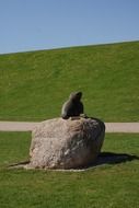 stone monument on green grass