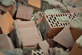 brick dump after wall demolition