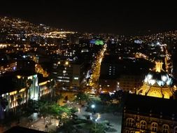 view of the night city medellin