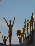 Golden statues at the Dali Museum in Spain