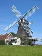 windmill on a field