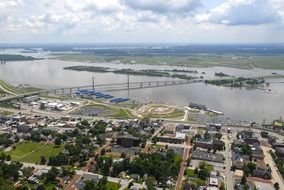 Illinois city aerial view