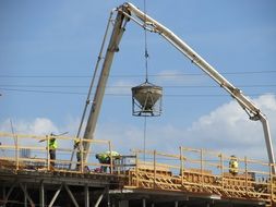 cement pouring at a construction site