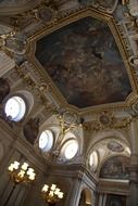 picturesque frescoes on the ceiling of the palace