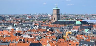 panoramic view of the roofs in copenhagen