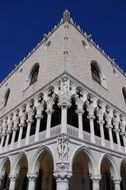 corner of doge's palace at sky, italy, venice