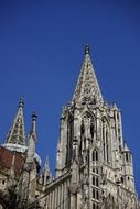 ulm cathedral building on blue sky background