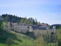 castle near the forest in austria