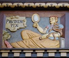 art of rhetoric depicting person with mirror, Hildesheim Germany, Lower Saxony