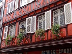picturesque of red fachwerkhaus house