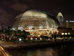 night lighting at singapore cultural center