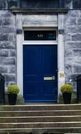 blue entrance doors to edinburgh building