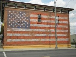 american flag drawing on a wall
