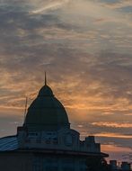 sunset over domes in samara