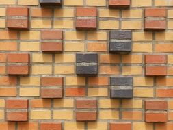 Brick wall with a symmetrical pattern