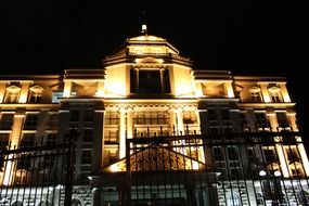 Lighting building at night