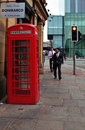 Red phone box in the England