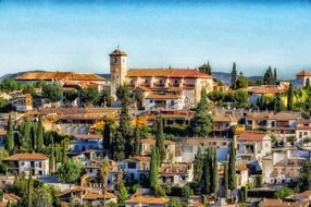 panoramic view of city buildings in Granada