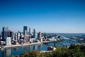 tall buildings near a river in Pennsylvania