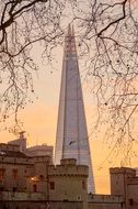 the shard of London at sunset