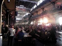 pub at the vibrant fish market in hamburg