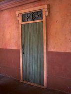 Wooden door in a wall