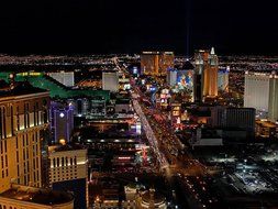 panoramic view of night las vegas