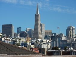 a view of the San Francisco skyscrapers, California