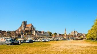 Panorama of burgundy auxerre city