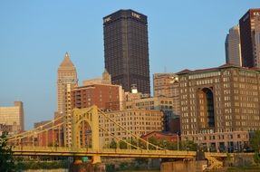 Cityscape of evening pittsburgh