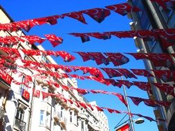 Turkish flags on the street in Istanbul