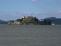 alcatraz prison view from sea, usa, california, san francisco