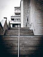 black and white stone steps