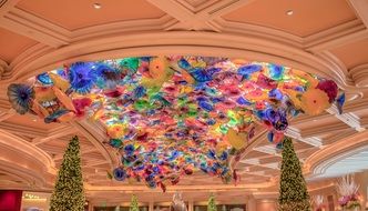 colored ceiling chandelier in a casino