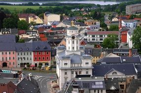 Landscape of zeulenroda triebes city with colorful buildings