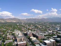 downtown top view, usa, utah, salt lake city