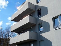 House facade with balconies