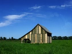 the barn on the old farm landscape